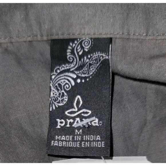 Prana Embroidered Drop Waist Drawstring 100% Cotton Roll Sleeve Tunic - Size M - Picture 11 of 13